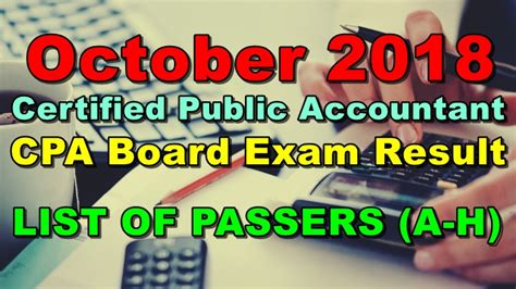 october 1999 cpa board exam results|LIST OF PASSERS: October 2018 CPA Board Exam .